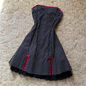 Black & White Polka Dot Strapless Dress